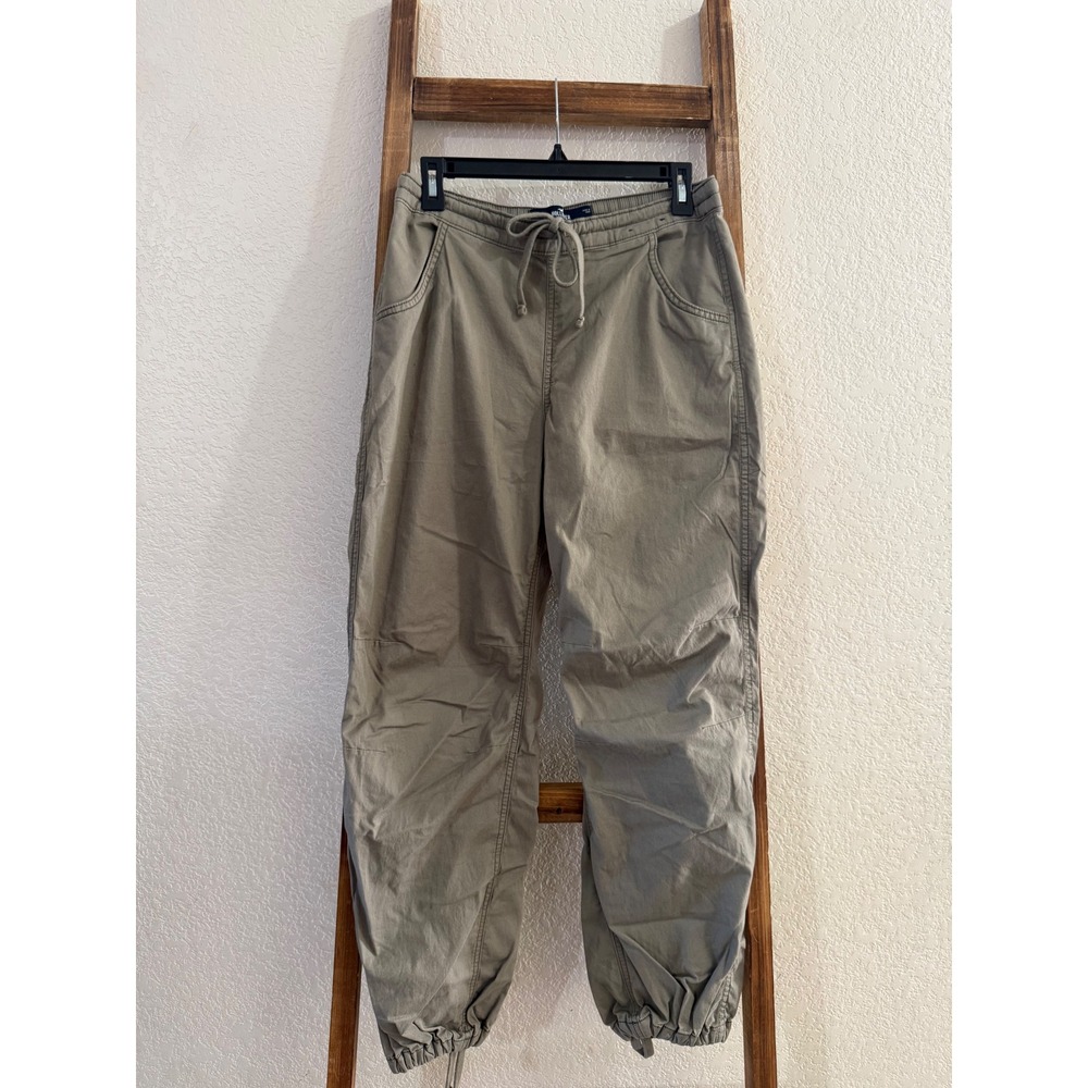 Hollister Adjustable Rise Parachute Baggy Pants Olive Green Small Streetwear